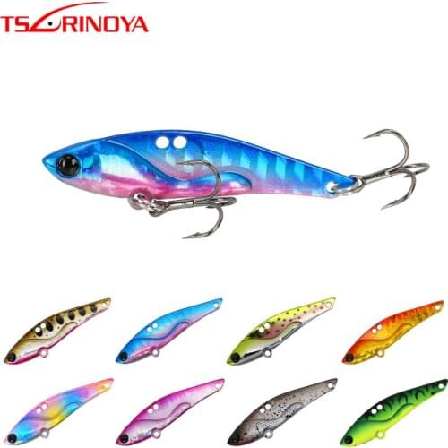 TSURINOYA DW52 Metal VIB Fishing Lure 50mm 7g Artifical Bait With Treble Hook Black Bass Bait Full Swimming Layer Fishing Baits