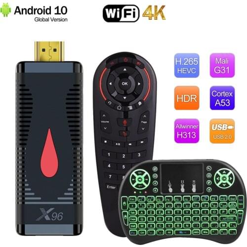 2020 New X96 S400 4K Allwinner H313 Quad Core Android 10.0 Smart TV Box 2.4G RTL8189 WiFi Set Top Box Media Player LPDDR 32bit
