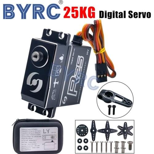 LY shadow RC Waterproof 2100-25 25KG Large Torque 180 Degree CNC Digital Coreless Servo for RC Models Helicopter Cars