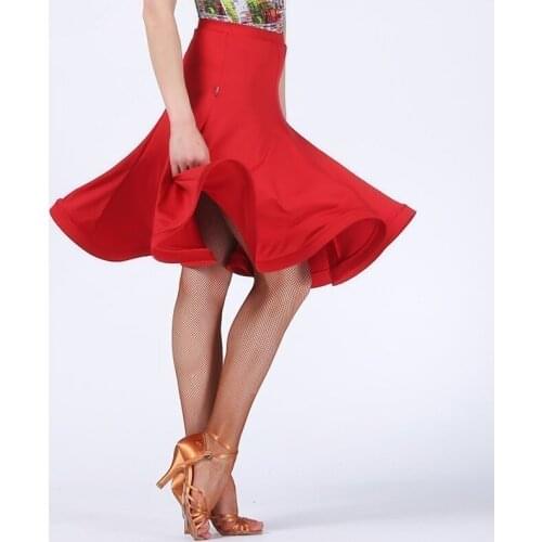 Latin Dance Skirt Adult Women Ballroom Cha Cha Rumba Samba Training Dress Performance Dancewear Lady Latin Dress Big Swing Skirt