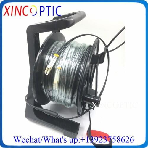 100M 2F/2Core MM OM3-150 4.0mm LSZH/TPU,100Mts 2Strands LC/SC/ST/FC MultiMode Armored Fiber Optical Patch Cord Cable with PCD235