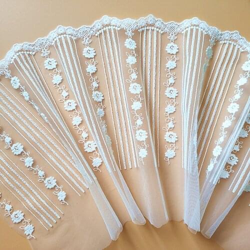 19 yards 23cm Width White Lace Fabric Embroidered Sewing Supplies Ribbon Lace Trim Dress DIY Garment Curtains Accessories 216
