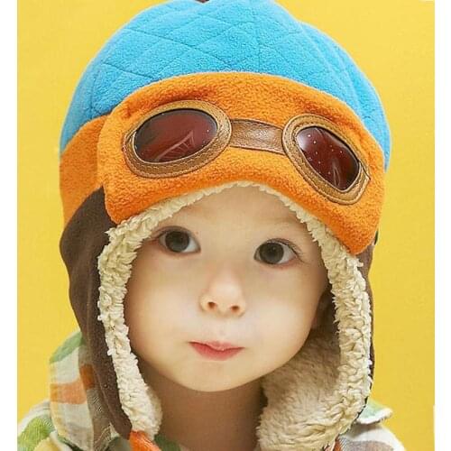 2017 Fashion Baby Winter Warm Cap Hat Beanie Pilot Crochet Earflap Hats newborn prop outfit toucas para bebe17Dec4
