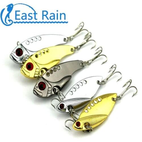 East Rain 5cm/11g 5pcs Spoon Spinner Sinking Lure VIB Rattlin Trolling Hard Lures Freshwater Saltwater Fishing Free shipping