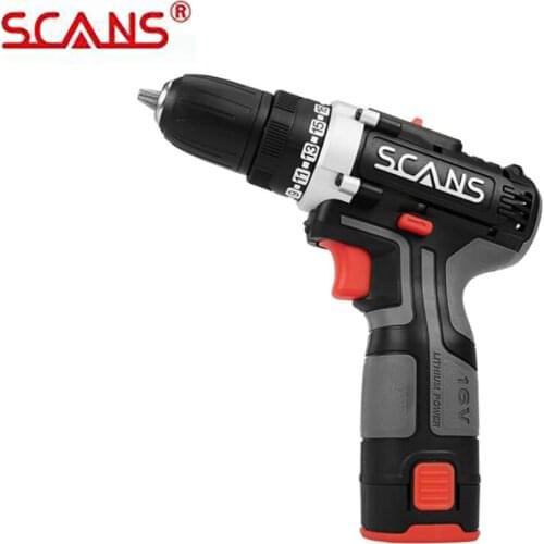 Professional Tool 16V Cordless Electric Impact Drill Hammer Drill Lithium Battery Dual Speed SCANS SC3161