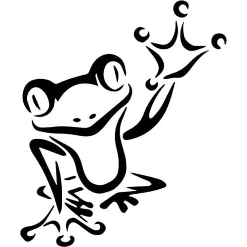 Car Sticker Frog Creative Design Decoration Car Door PVC Waterproof and Sun Decal Black/silver 12.8cm * 15.3cm