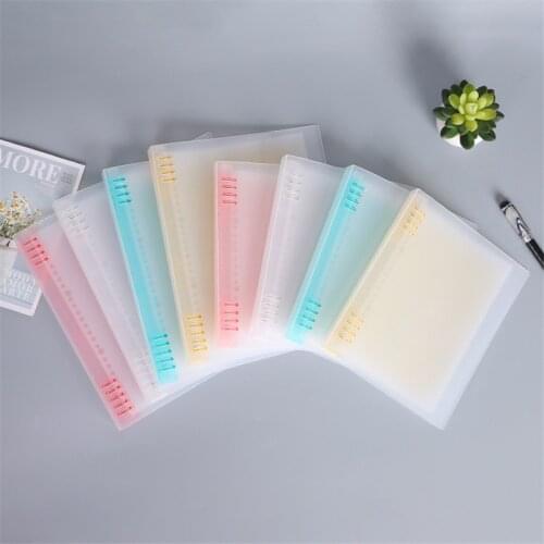20 Sheet A5 Loose Leaf Soft Side Notebook Journal Planner Transparent Horizontal Line Notebooks School Office Stationery