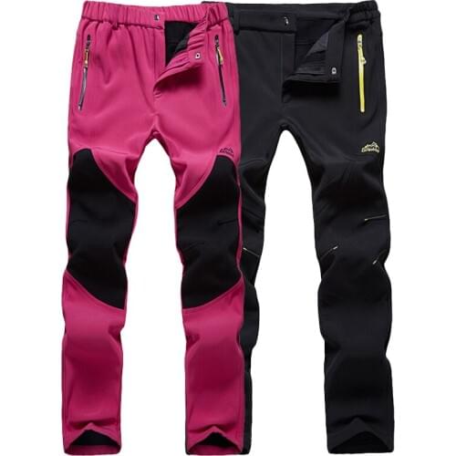 LoClimb NEW Winter Women Men Hiking Pants Outdoor Sports Windproof Waterproof Fleece Trousers For Trekking Climbing Ski,AW149