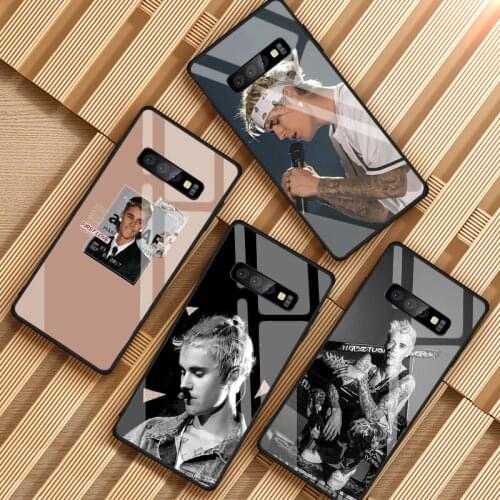 Justin bieber Tempered Glass Phone Case For Samsung Galaxy S8 S9 S10 S20 PLUS J8 J6 J4 2018 NOTE 8 9 10 Cover Shell