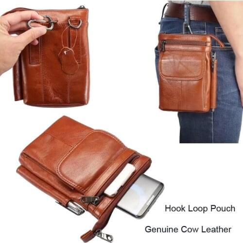 Genuine Cow Leather Hook Loop Clip Shoulder Belt Phone Case For Asus Zenfone Max Plus (M1) ZB570TL,Zenfone Max Pro (M1) ZB601KL