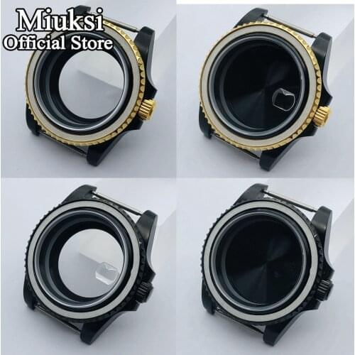 Miuksi 40mm black PVD case sapphire glass transparent back fit ETA2836 NH35 36 Mingzhu DG2813 3804 Miyota8205 8215 821A movement