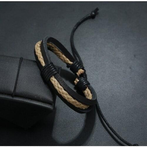 CIBOCIBO Retro Bracelet Men Classic Leather Rope Wristband Braided Bracelet For Men Vintage Luxury Men Gifts Pulseras Mujer Moda