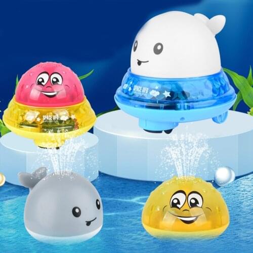 Baby Bath Toys Spray Water Shower Swim Pool Bathing Toys for Kids Electric Whale Bath Ball with Light Music LED Light Toys Gift