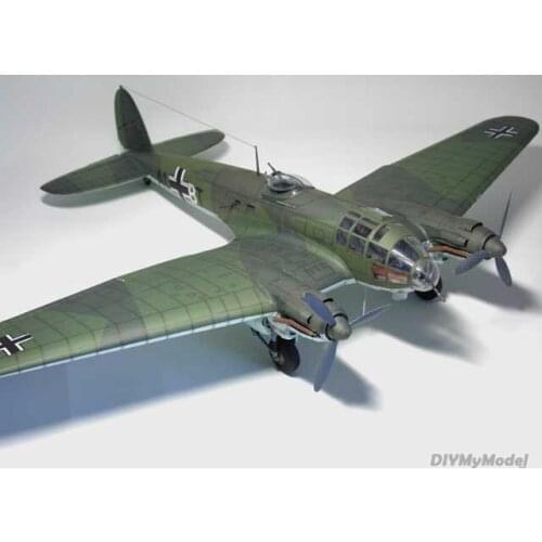 DIYMyModeI Henkel HE111 subduction bomber DIY Handcraft Paper Model KIT Handmade Toy Puzzles Gift Movie props
