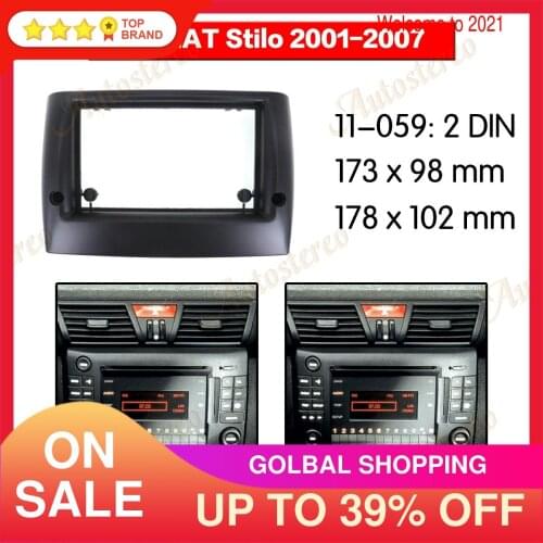 Double Din Car Radio Fascia for 2010 FIAT STILO DVD Frame In Dash Mount Kit Surround Panel 2din