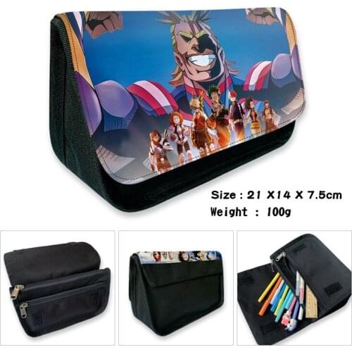 My Hero Academia canvas large-capacity double-layer pencil case cartoon student stationery pencil case kawaii school supplies