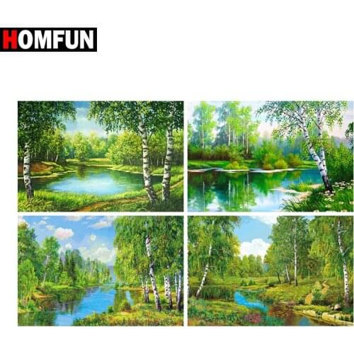 HOMFUN Full Square/Round Drill 5D DIY Diamond Painting "Tree landscapel" 3D Diamond Embroidery Cross Stitch Home Decor Gift