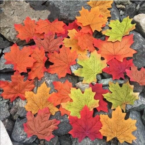 50pcs Simulation Scene Layout Decoration Falling Artificial Silk Flower Living Home Decoration Simulation Maple Leaf Leaves 8cm