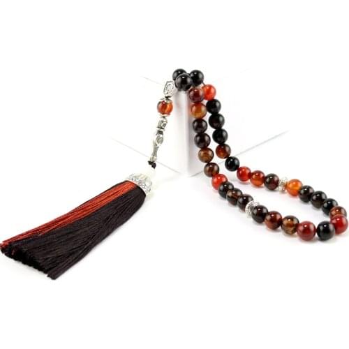 Stone Bracelet Muslim tassel Tasbih worship jewelry man woman necklace tasbeeh 33 beads advanced Ramadan 8 MM