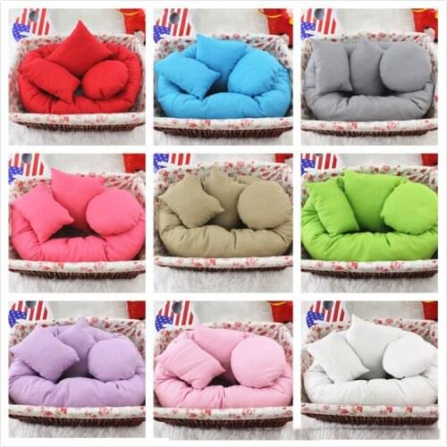 Newborn Photography Basket Filler Wheat Donut,Newborn Posing Props Pillow infant accessoire photographie 1 Big +3 Small Blanket