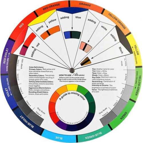 Color Wheel Easy to Use Lightweight Paper Tattoo Palette Pigment Card for Beginners