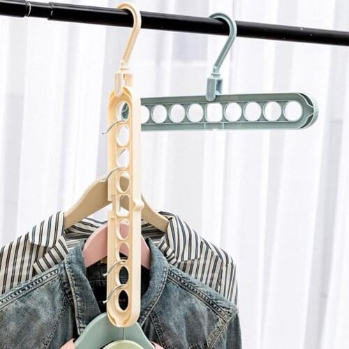 Multifunctional Rotating Clothes Pants Hanger Drying Rack Hook Anti-slip 9-hole Coat Smart Clothes Rack Home Accessories