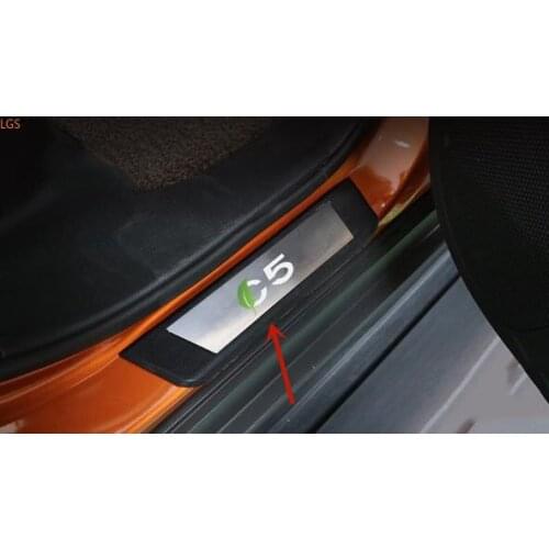 Stainless steel Threshold bar Welcome pedal Anti-scratch protection decoration car accessories For Citroen C5 2010-2019