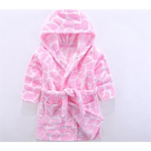 2020 new childrens soft bathrobes 2 to 6 years old boys and girls cartoon pajamas childrens hooded dress