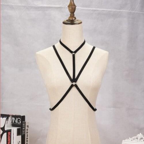 New Arrival Bikini Party Body Chain Fashion Sexy Harness Beach Elastic Necklace Bralette Chain Summer Open Cage Bra For Women