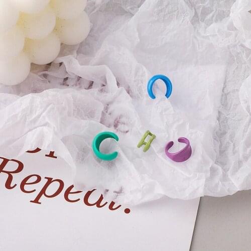 Origin Summer Japanese Enamel Candy Colors Clip Earring for Women Girls Contrast Color Handmade Double Layer Earring Jewelry