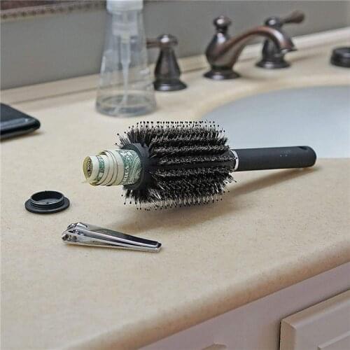 Hair Brush with Lid Secret Hiding Diversion Safe Money Jewelry Storage Home Security Real Comb for Travel MH88