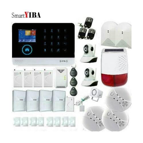 SmartYIBA Wireless Wifi GSM IOS/Android APP Remote Control LCD GSM SMS Burglar Alarm System For Home Security