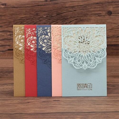 10Pcs Love Wedding Invitation Marriage With Pearl Paper Laser Cut Bride And Groom Invitation Greeting Card Party Supplies