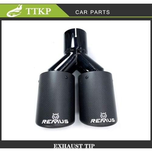 1Pcs REMUS Air Inlet 48/51/54/57/60/63/67/70/73/76MM Outlet 76/89/101/114MM Matt Carbon Fiber Universal Exhaust Pipe Muffler