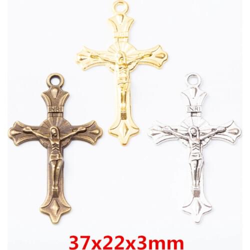 25pcs Vintage Ancient cross zinc alloy charms pendant suitable for DIY Bracelet Necklace metal jewelry accessories 7091