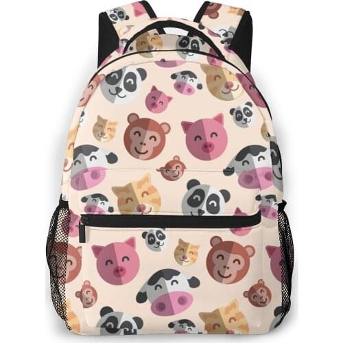 Women Backpack Kids School Bag for Teenage Girls Nice Animals Heads Female Laptop Notebook Bagpack Travel Back Pack 2021