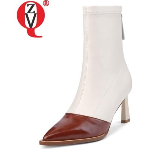 ZVQ Women winter New Style Fashion Leisure slim high heel short boots Concise Comfortable Mature soft Pointed Toe office lady