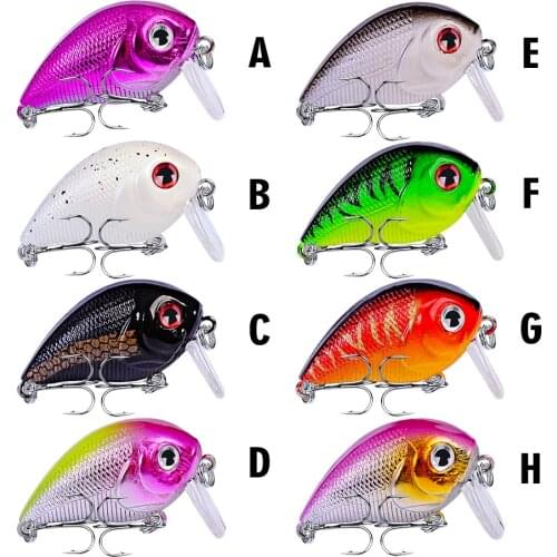 4.5cm/7.2g Floating Luya Plastic Crank Bait with Double Treble Hook 6