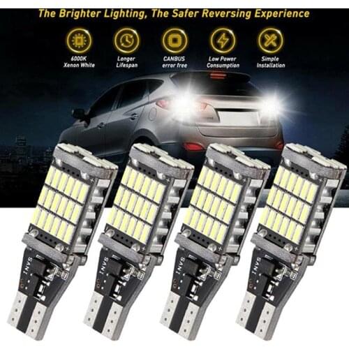 2Pcs DC 12V Canbus T16 T15 921 W16W LED Bulb Car Backup Reverse Lights 6000K