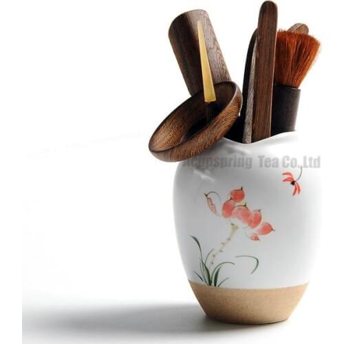 7pcs porcelain an Bamboo Tea Tools,Tea Caddy/Strainer/Clamp/Spoon/Tea Stick/Needle,Puer/pu'erh/black/White/Green Tea ceremony