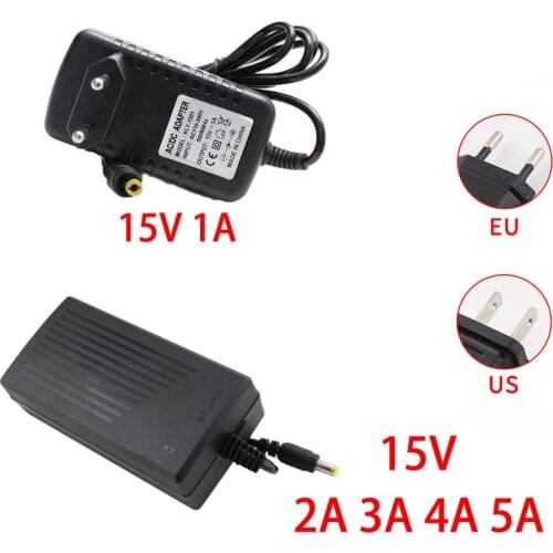 AC DC Adapter 15V Power Supply 15 Volt 1A 2A 3A 4A 5A Universal Power Supply Adapter Charger For LED Strip Lamp cctv Set top box