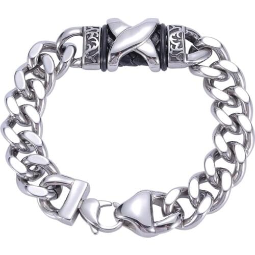 Stainless Steel Accessories Bracelet Men Jewelry Vintage Bangle Classic For Handsome Mens Gift GS0136