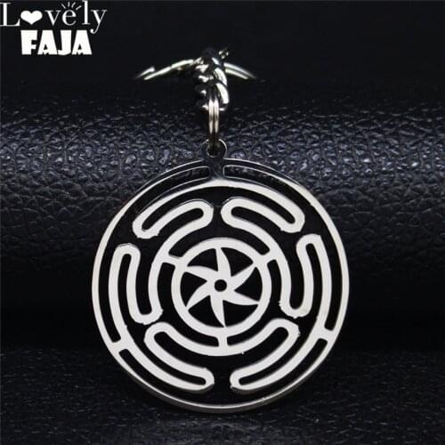 2021 Hekate Wheel Stainless Steel Key Chains Strophalos Hecate Magic Symbol Logo Charm PIN Key Chain Jewelry llaveros N3046S03