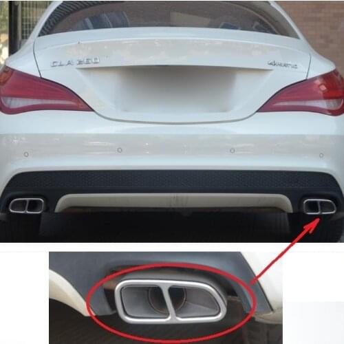 For Mercedes Benz CLA C117 (2013-2016)Stainless Steel Tail throat Pipe Decorative sequins Exhaust Pipe Trim Covers Stickers