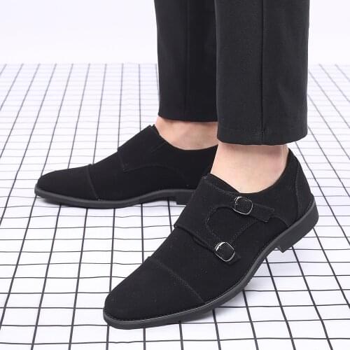 Formal Dress Men Leather Shoes Plus Size British Business Men‘s Casual Shoes Suede Slip-On Fashion Men Shoes Zapatillas Hombre