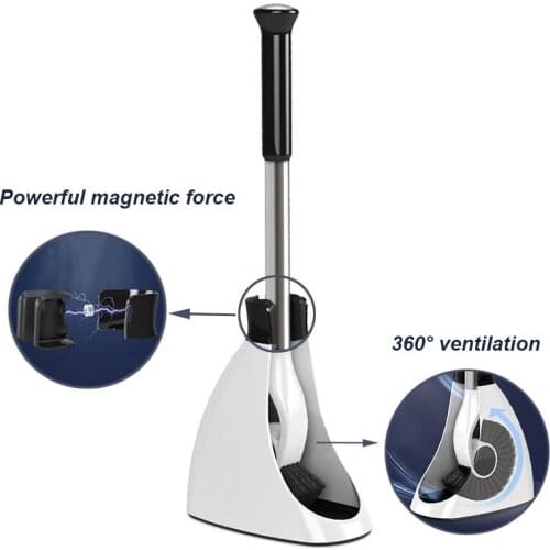 Toilet Brush Holder Bathroom Accessories Stainless Steel Handle Floor-standing with Base WC Decoration Set Home Cleaning Tools