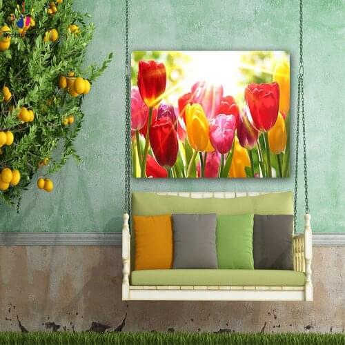 DIY colorings pictures by numbers with colors Different colors of flowers picture drawing painting by numbers framed Home