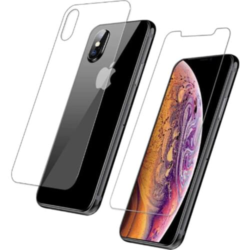 For iPhone X XS Max XR Front and Back Tempered Glass for iphone 11 pro 11 max Screen Protection Film on for Iphone 6 6s 7 8 Plus