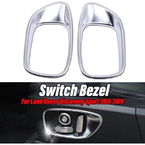 JEAZEA 2X Car Seat Side Adjust Button Switch Panel Frame Trim Styling Cover Fit For Land Rover Discovery Sport 2015 2016-2019