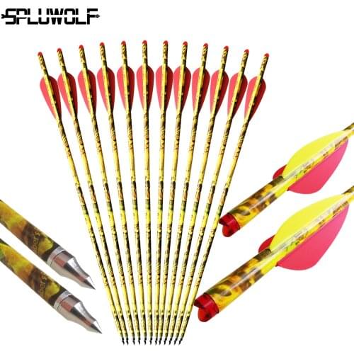 12 PCS 13.5 16 18 20 Inch Shooting Sport Archery Hunting Bow and Arrow Camouflage 8.8mm Carbon Crossbow Arrows Bolts